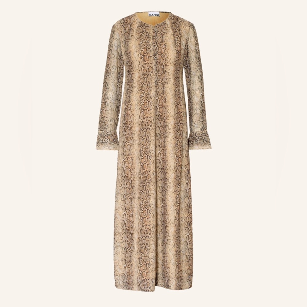 Ganni Snake Print Maxi Dress